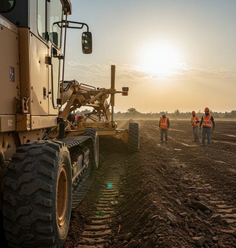 homens fazendo terraplanagem com maquina motoniveladora homens fazendo terraplanagem com maquina motoniveladora